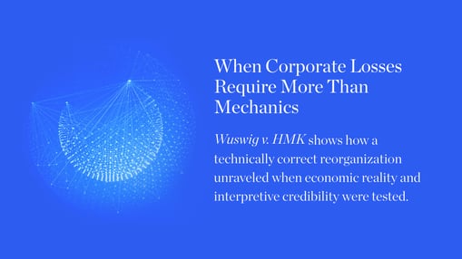 Counter Sphere 1 Image, with “When Corporate Losses Require More Than Mechanics” title text, judgment-driven advocacy for CEOs and CFOs managing high-stakes CRA disputes