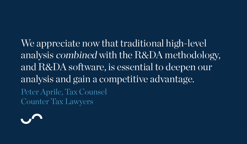 We appreciate now that traditional high-level analysis combined with the R&DA methodology, and R&DA software, is essential to deepen our analysis and gain a competitive advantage.