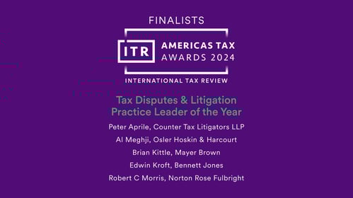 Peter Aprile from Counter Tax Litigators LLP Named Tax Disputes & Litigation Practice Leader of the Year