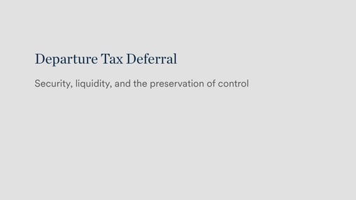 Departure tax deferral Canada — security options, liquidity impact, and cross-border dispute strategy