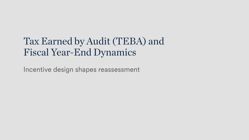 CRA audit incentive design — TEBA metric, fiscal year-end pressure, and reassessment risk for private companies