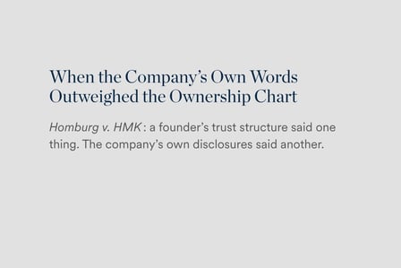 When the Company’s Own Words Outweighed the Ownership Chart