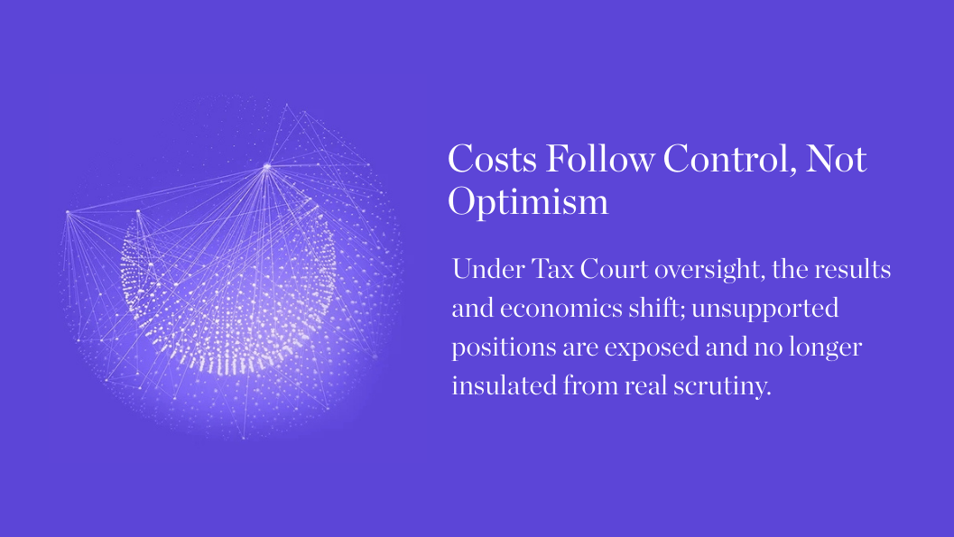 Costs Follow Control, Not Optimism